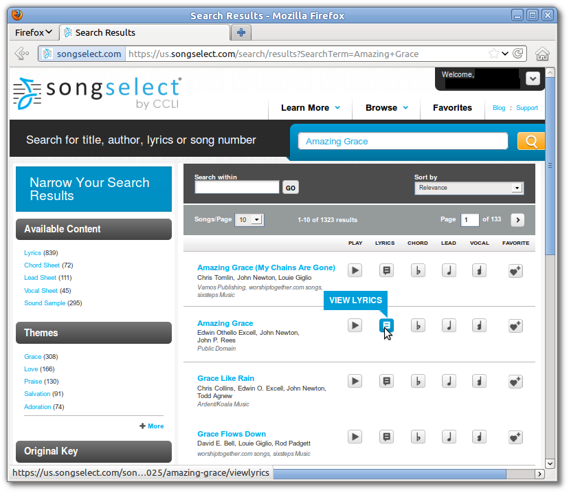 Ccli deals song select